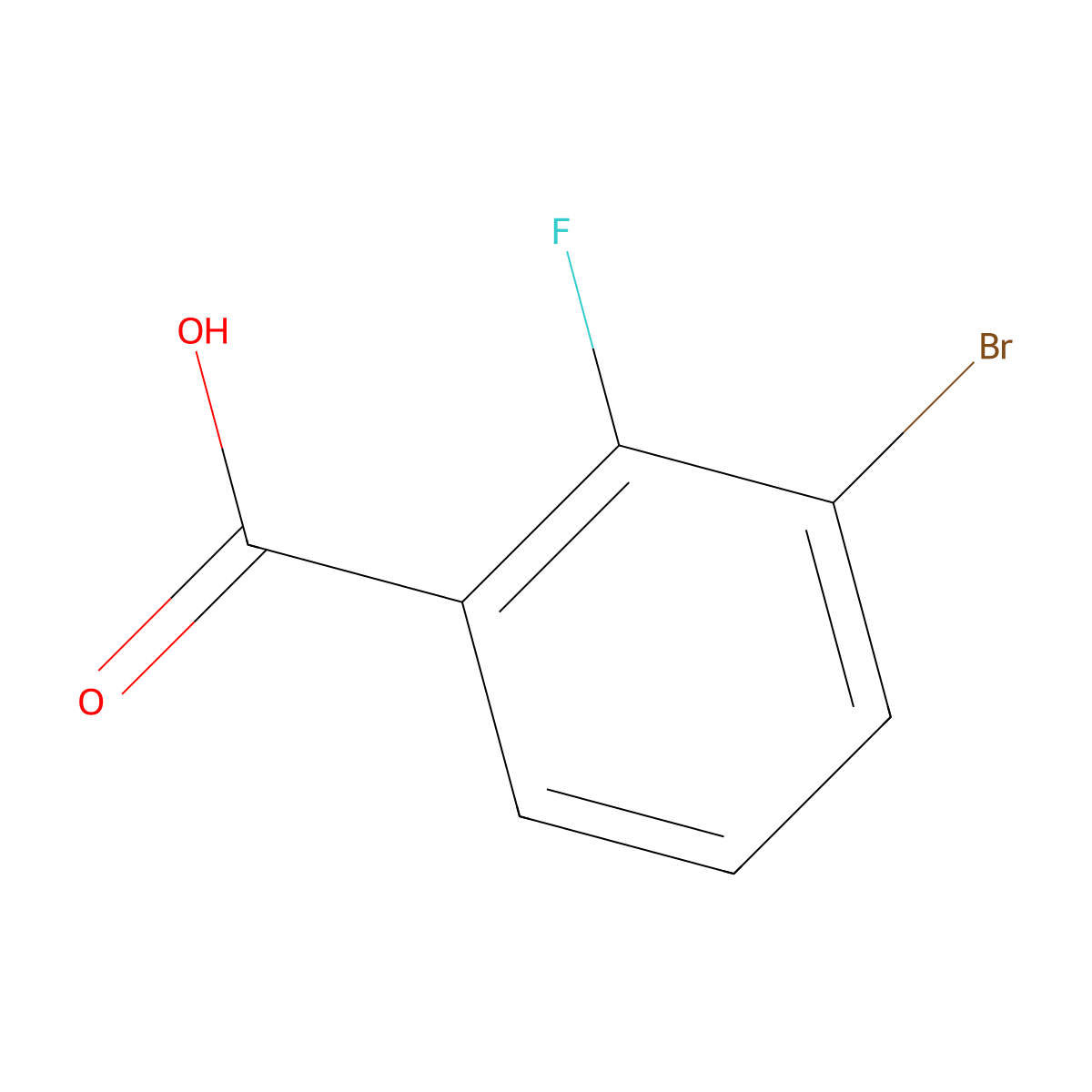 3-Bromo-2-fluorobenzoic acid molecular structure, CAS 161957-56-8