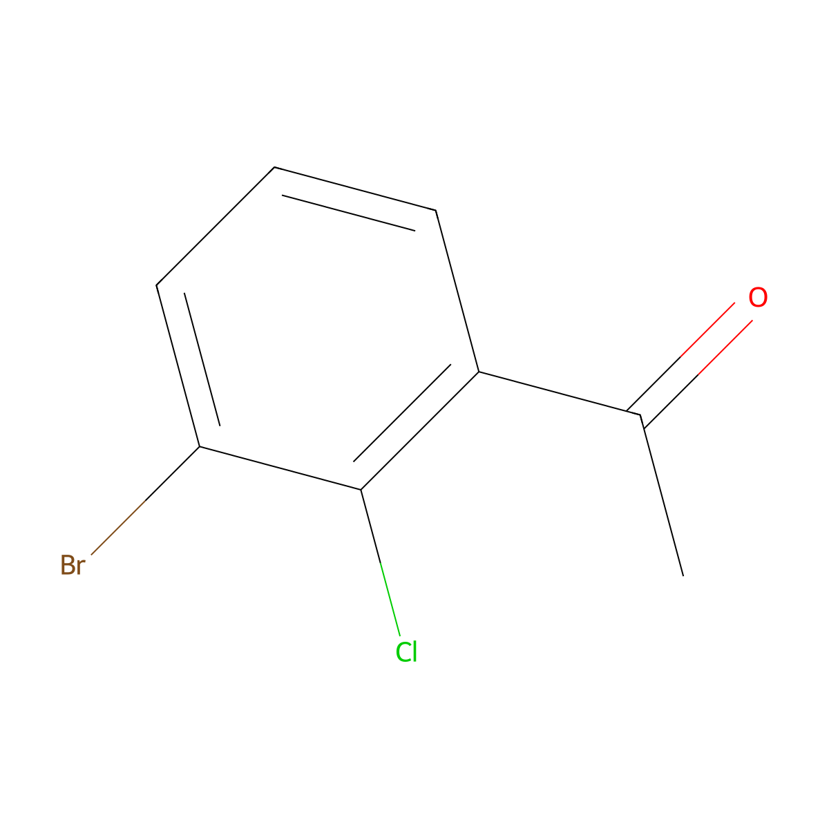 1-(3-Bromo-2-chlorophenyl)ethanone molecular structure, CAS 161957-62-6