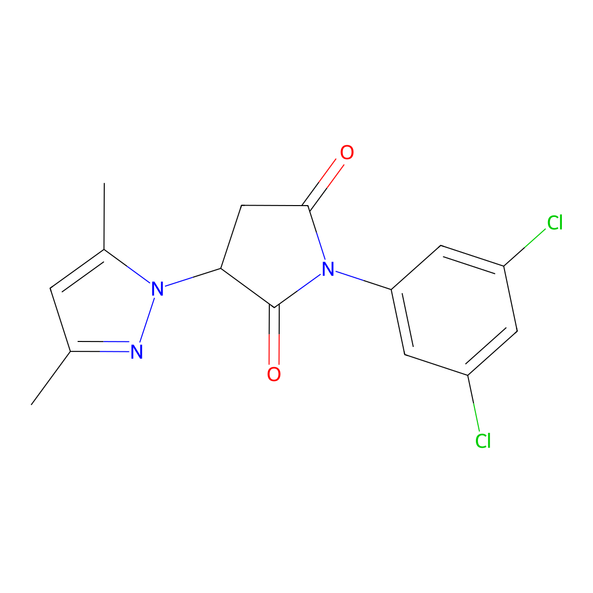 1-(3,5-Dichlorophenyl)-3-(3,5-dimethylpyrazol-1-yl)pyrrolidine-2,5-dione molecular structure, CAS 161958-05-0