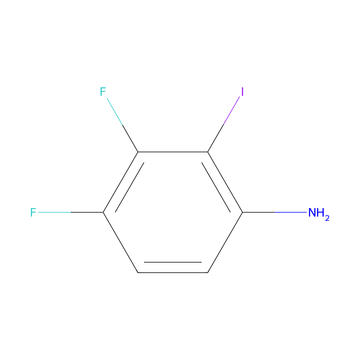 3,4-Difluoro-2-iodoaniline molecular structure, CAS 161958-41-4