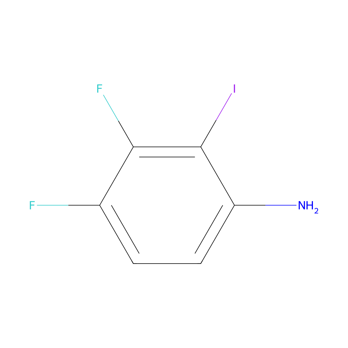 3,4-Difluoro-2-iodoaniline molecular structure, CAS 161958-41-4