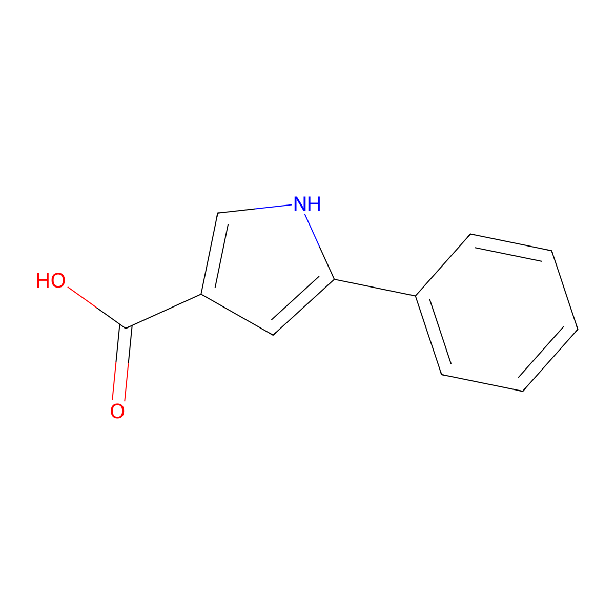 5-Phenyl-1H-pyrrole-3-carboxylic acid molecular structure, CAS 161958-62-9