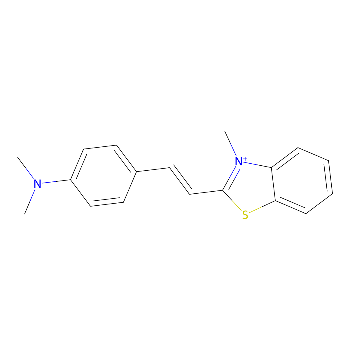 2-[4-(Dimethylamino)styryl]-3-methyl-3-benzothiazolium molecular structure, CAS 16197-32-3