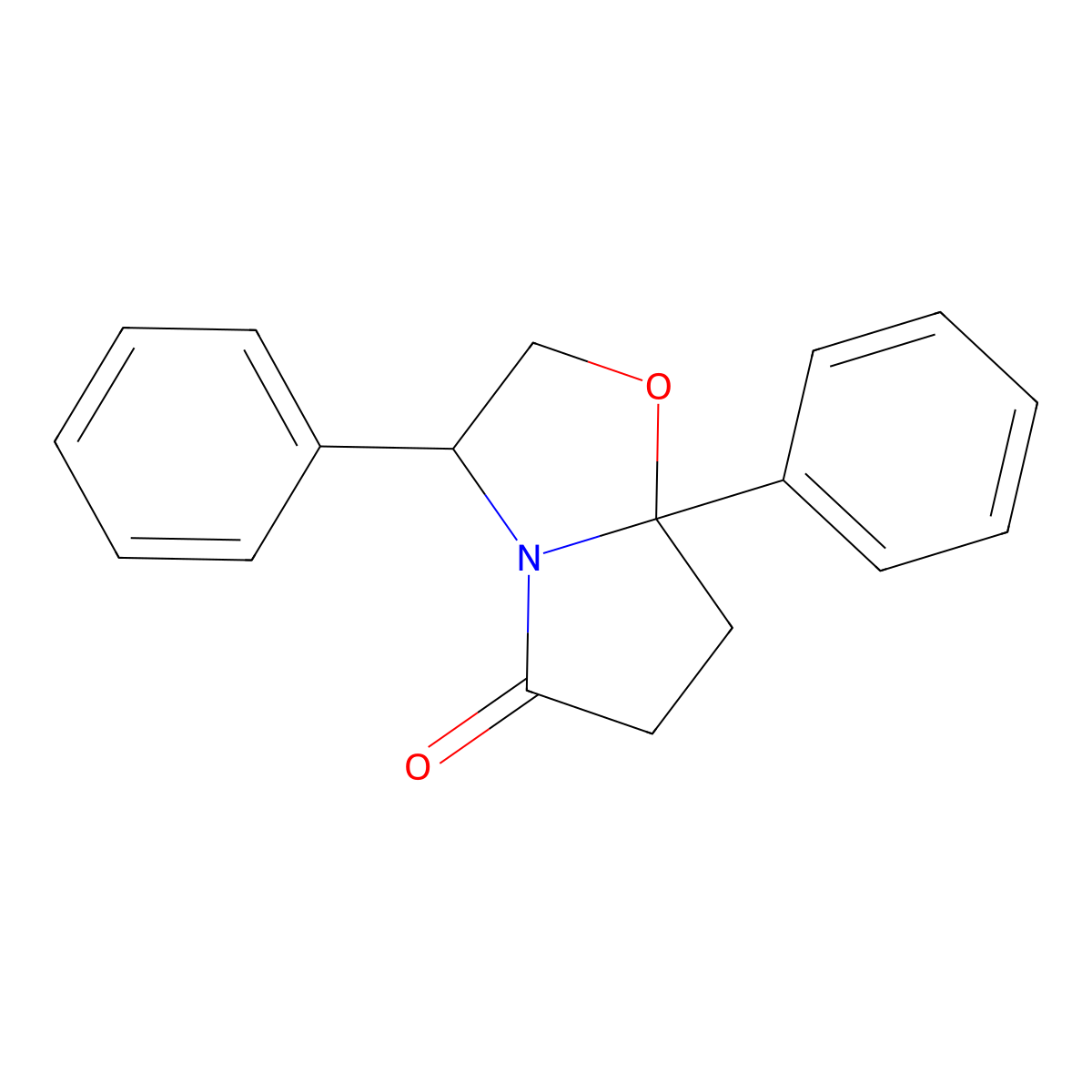 (3S-cis)-(+)-Tetrahydro-3,7a-diphenylpyrrolo[2,1-b]oxazol-5(6H)-one molecular structure, CAS 161970-71-4