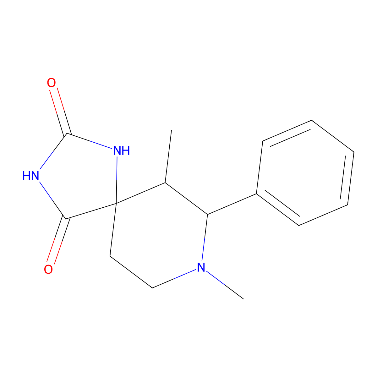 6,8-Dimethyl-7-phenyl-1,3,8-triazaspiro[4.5]decane-2,4-dione molecular structure, CAS 161972-15-2