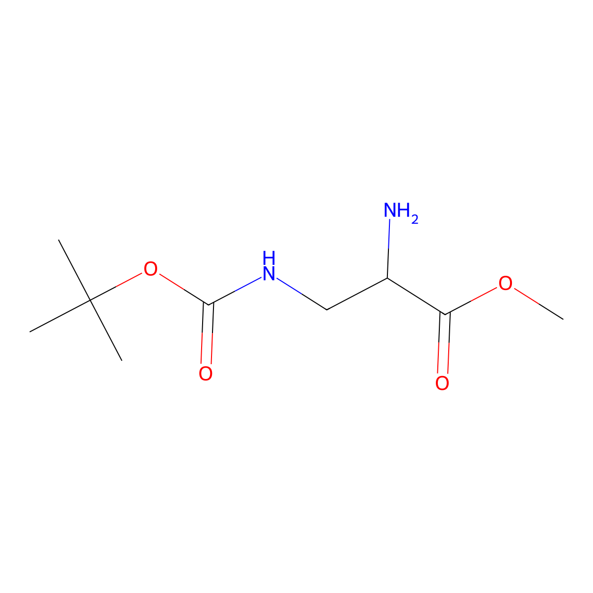 Methyl 2-amino-3-[(2-methylpropan-2-yl)oxycarbonylamino]propanoate molecular structure, CAS 161972-25-4