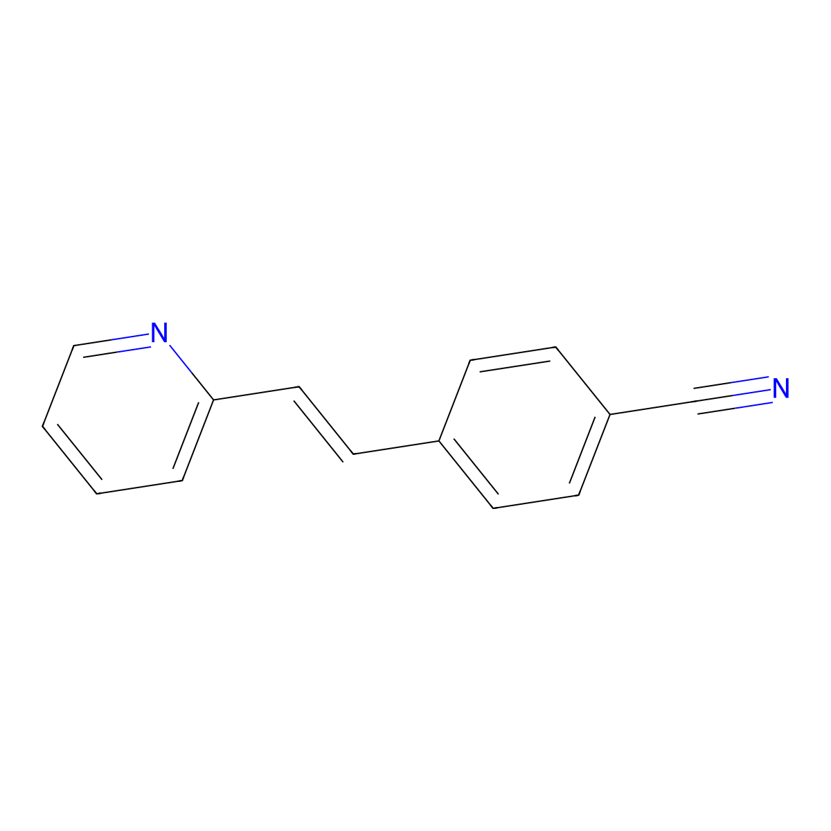 4-[(E)-2-pyridin-2-ylethenyl]benzonitrile molecular structure, CAS 161979-29-9