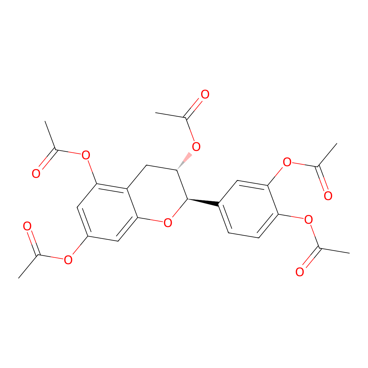 Catechin Pentaacetate molecular structure, CAS 16198-01-9