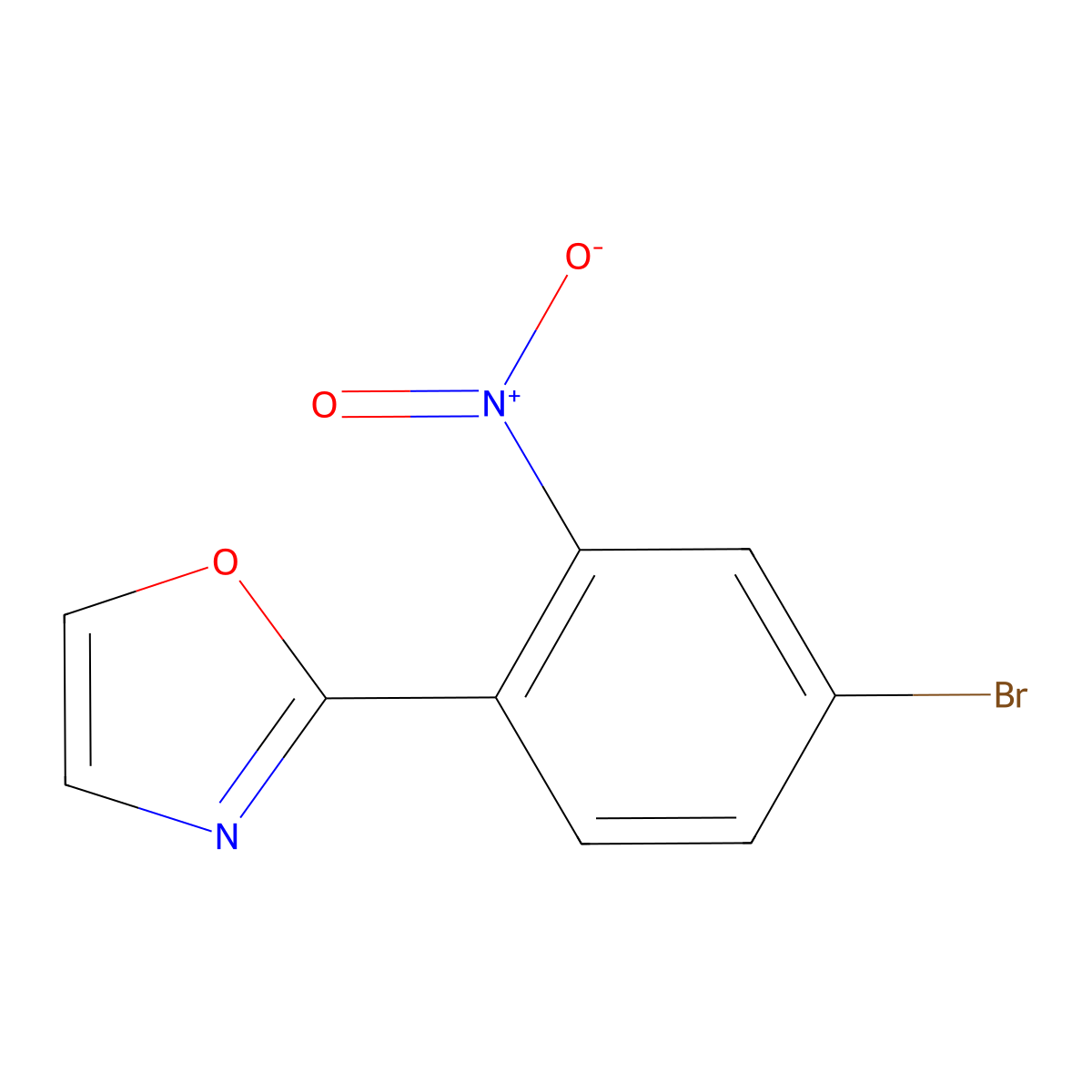 2-(4-Bromo-2-nitrophenyl)oxazole molecular structure, CAS 161987-10-6