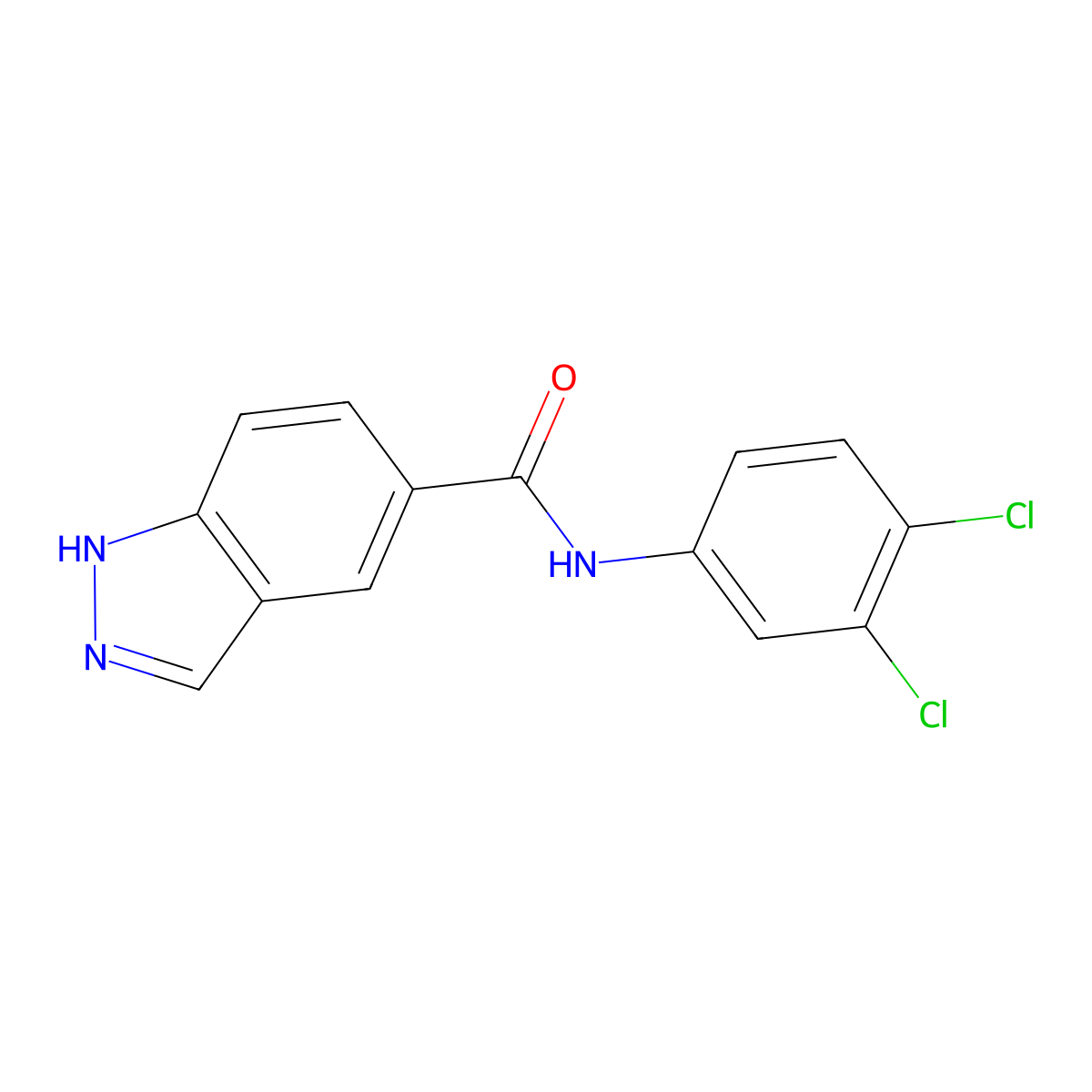 N-(3,4-dichlorophenyl)-1H-indazole-5-carboxamide molecular structure, CAS 1619884-56-8