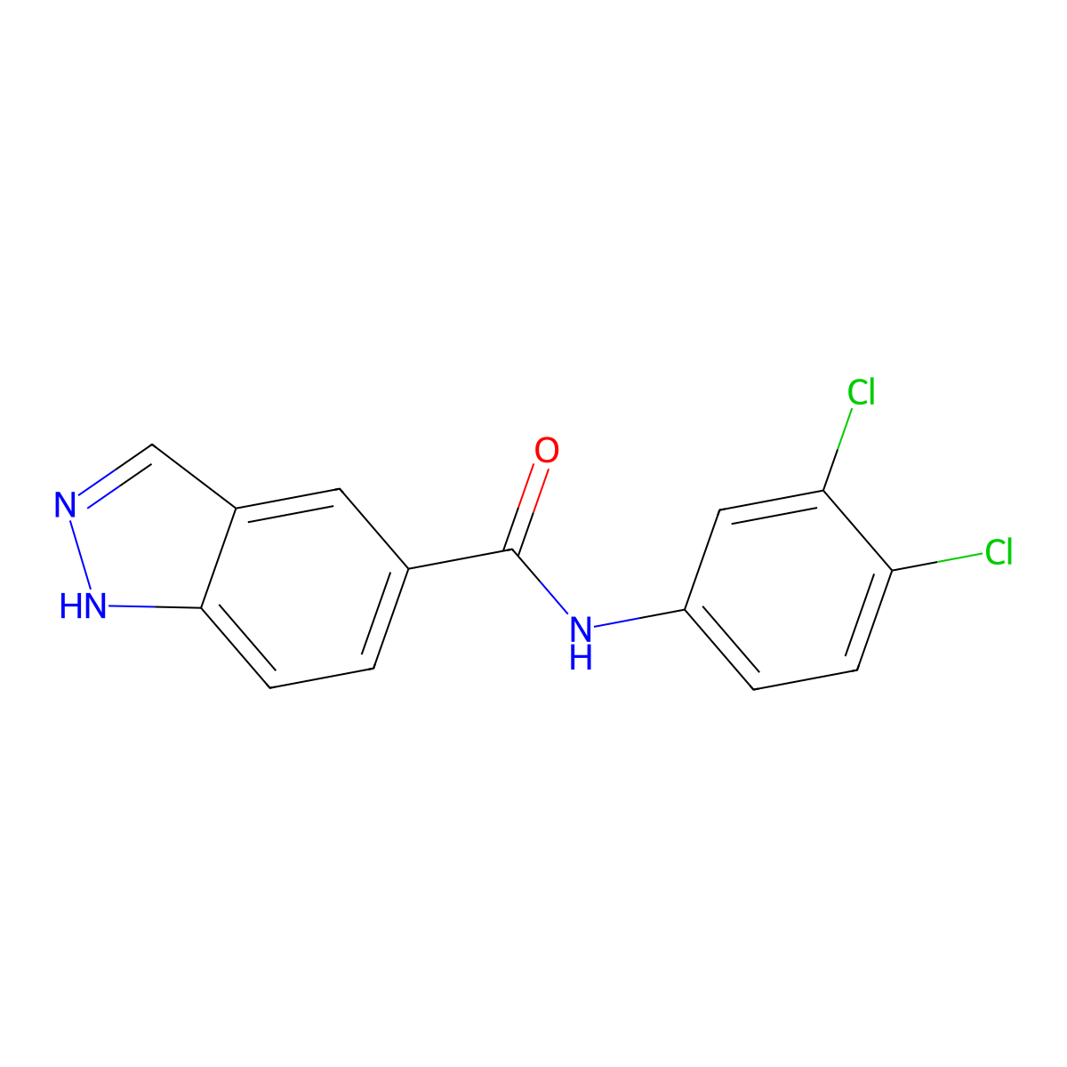 N-(3,4-dichlorophenyl)-1H-indazole-5-carboxamide molecular structure, CAS 1619884-56-8