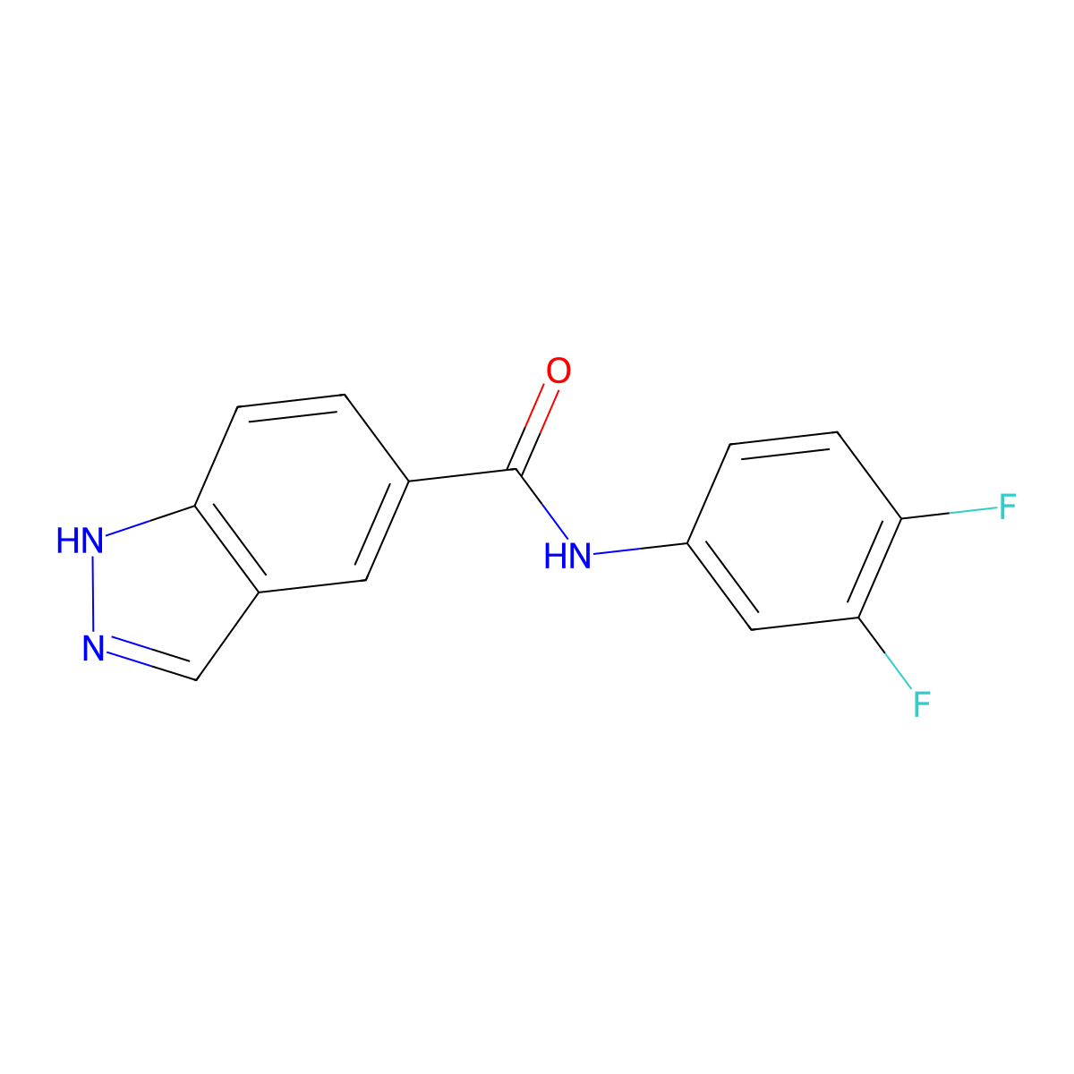 N-(3,4-difluorophenyl)-1H-indazole-5-carboxamide molecular structure, CAS 1619884-65-9