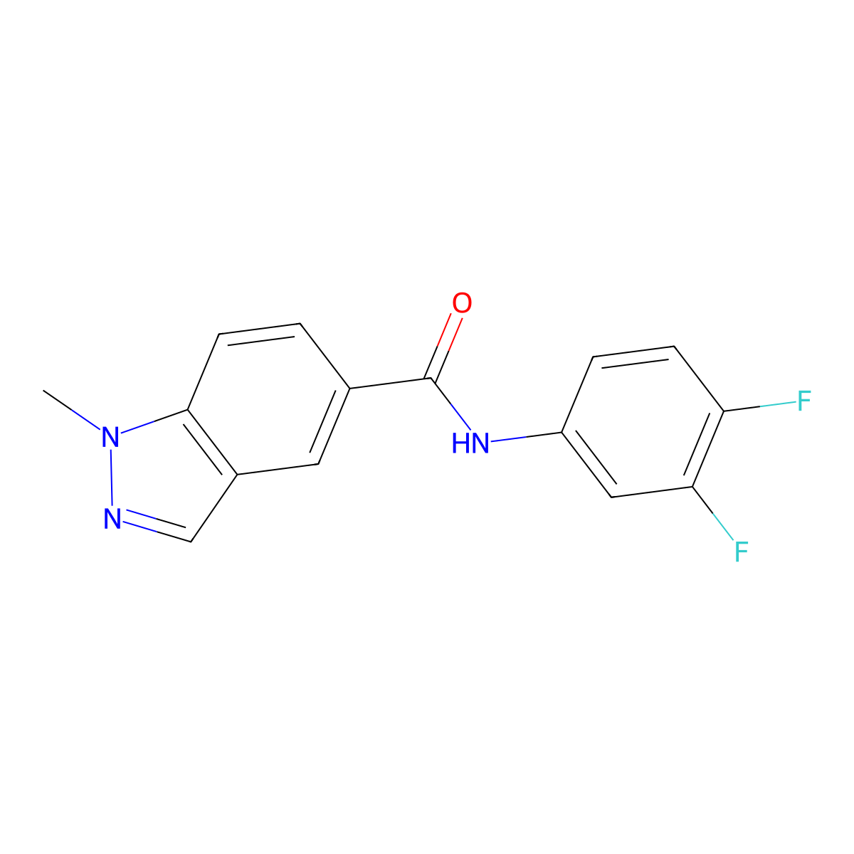 N-(3,4-difluorophenyl)-1-methylindazole-5-carboxamide molecular structure, CAS 1619884-72-8