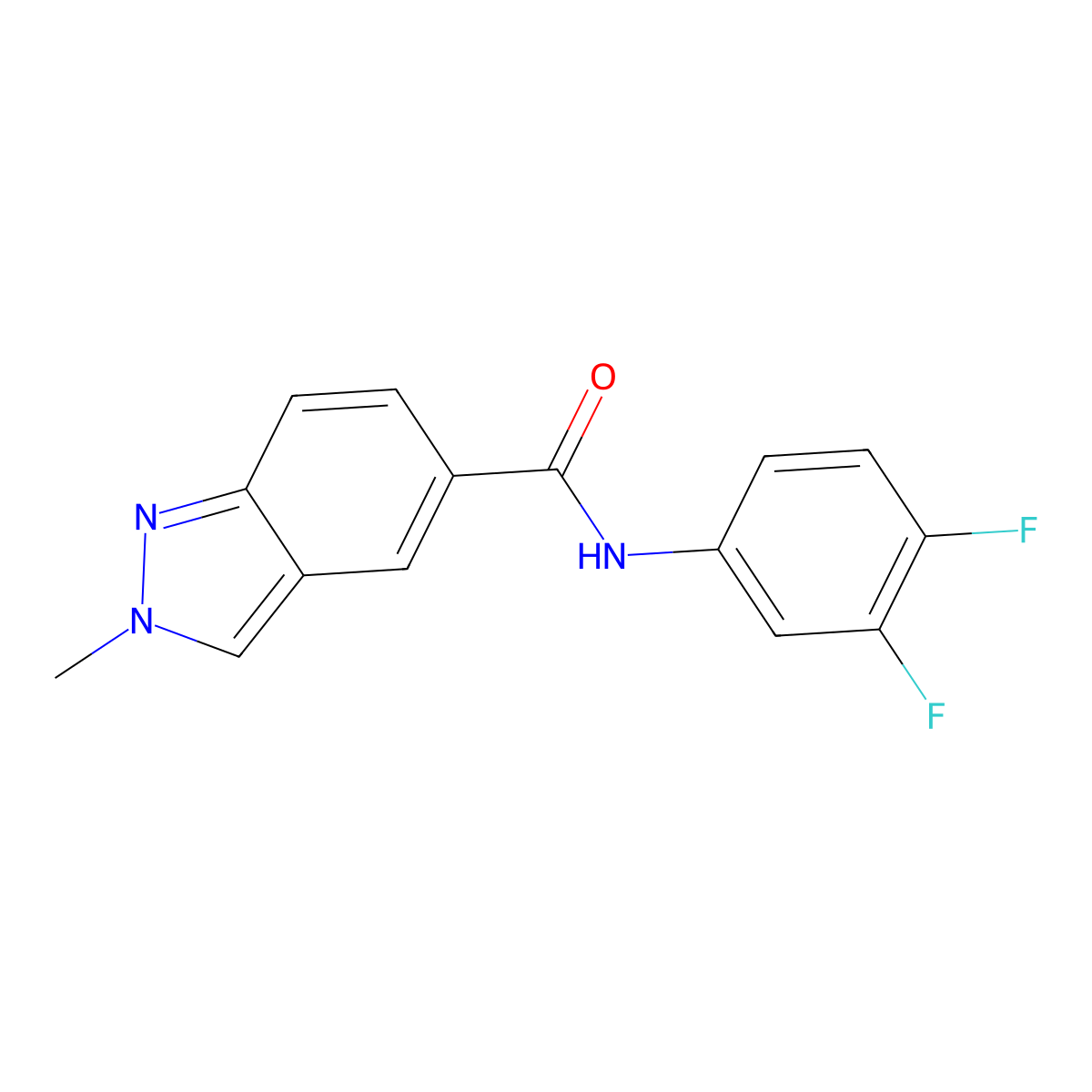 N-(3,4-difluorophenyl)-2-methylindazole-5-carboxamide molecular structure, CAS 1619884-73-9