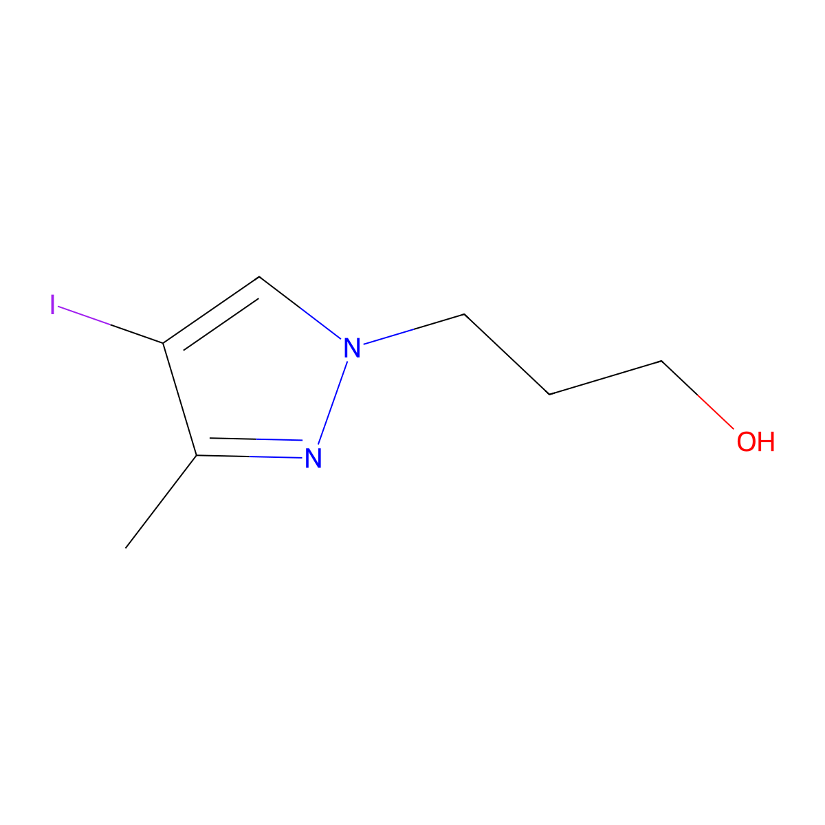 3-(4-Iodo-3-methyl-1H-pyrazol-1-yl)propan-1-ol molecular structure, CAS 1619897-08-3