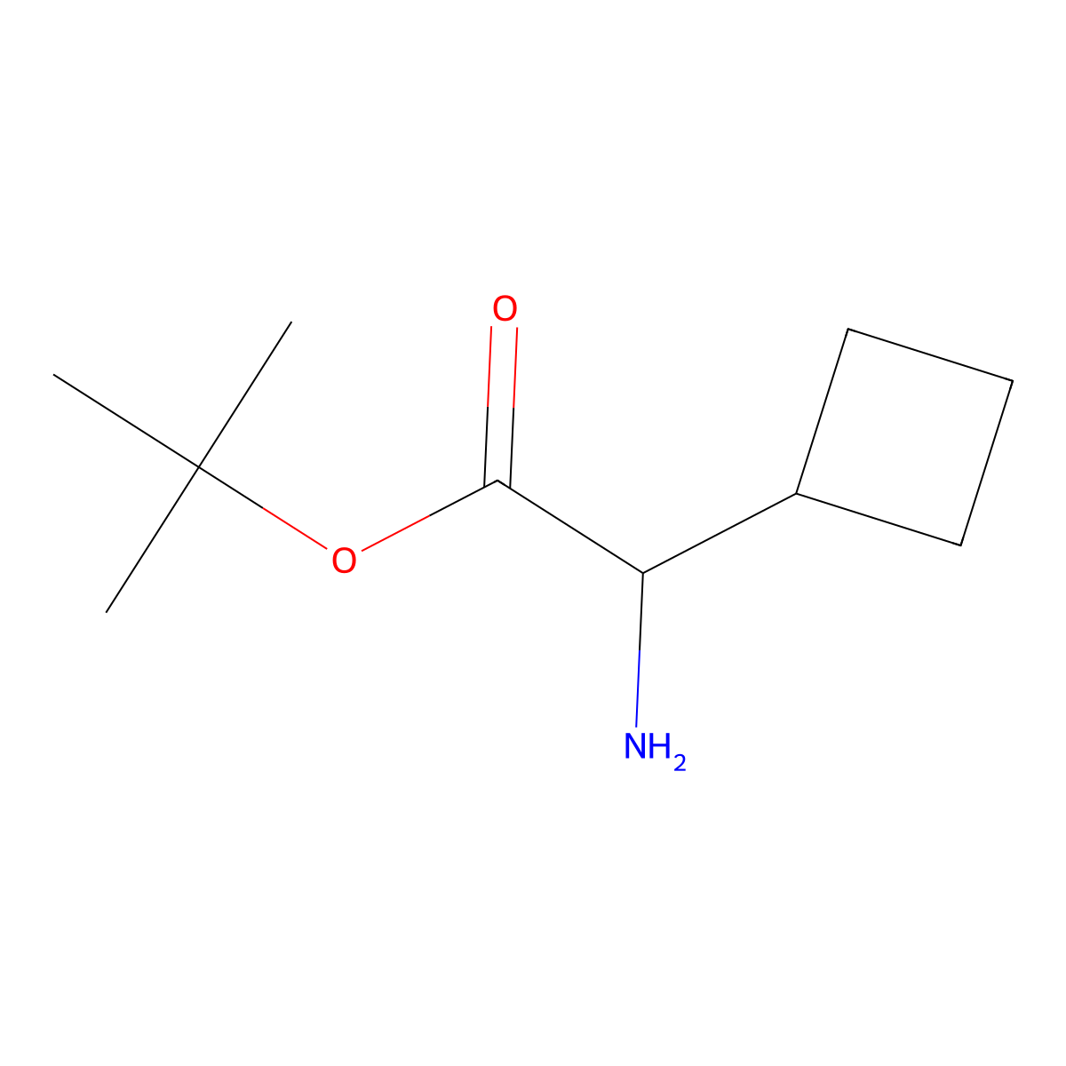 (R)-tert-Butyl 2-amino-2-cyclobutylacetate molecular structure, CAS 1619901-10-8