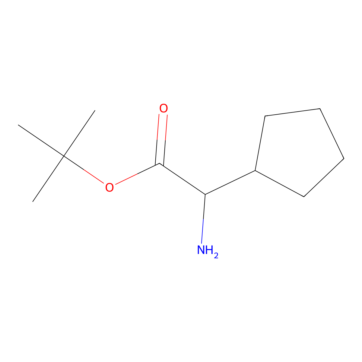 (R)-tert-Butyl 2-amino-2-cyclopentylacetate molecular structure, CAS 1619901-11-9