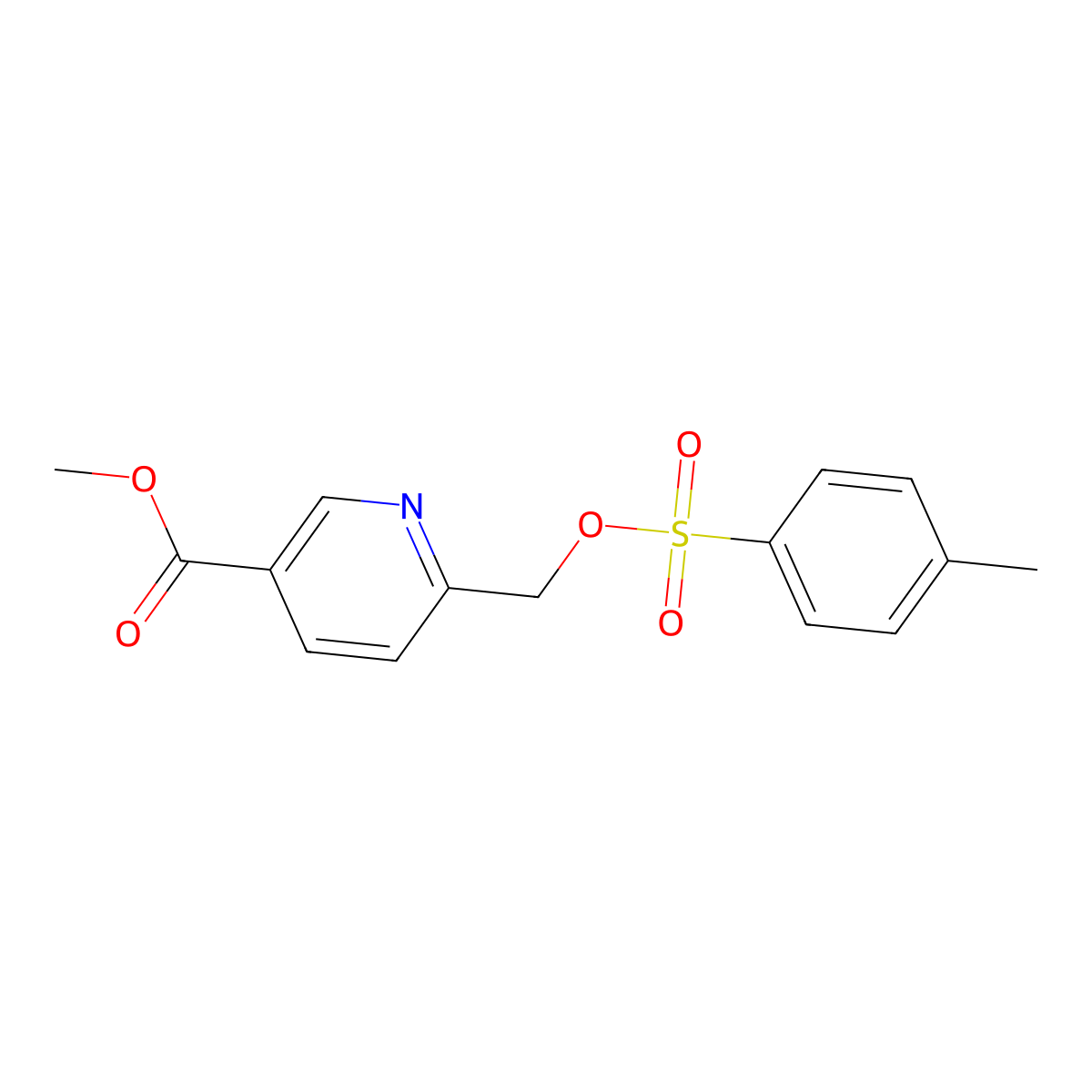 Methyl 6-{[(4-methylbenzenesulfonyl)oxy]methyl}pyridine-3-carboxylate molecular structure, CAS 1619906-33-0
