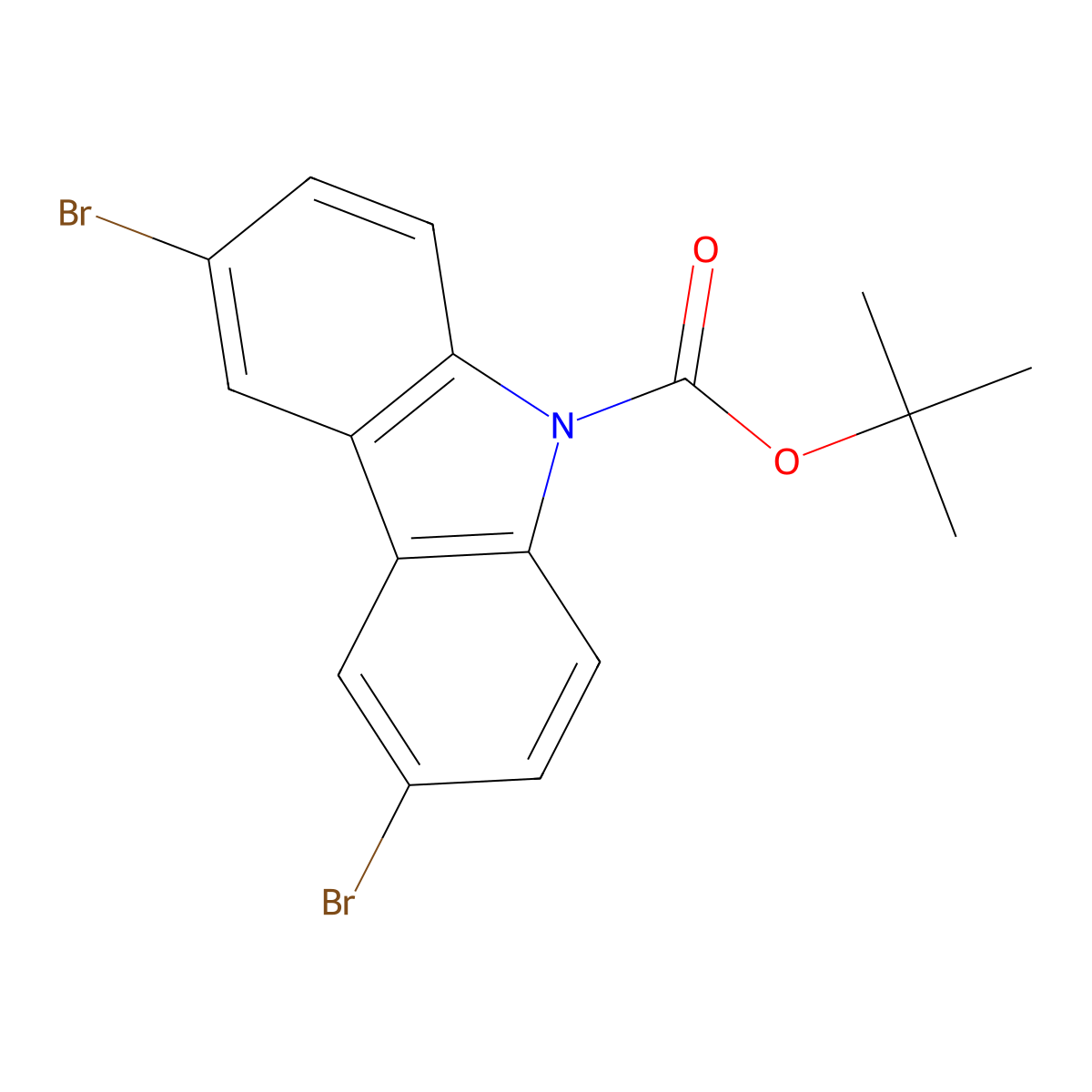 tert-butyl 3,6-dibromo-9H-carbazole-9-carboxylate molecular structure, CAS 161992-35-4