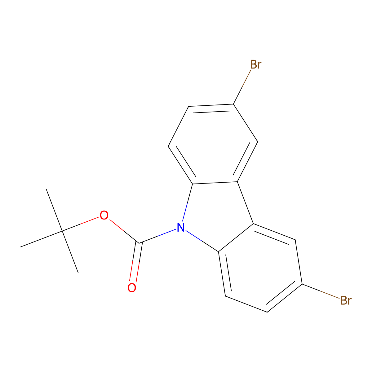 tert-butyl 3,6-dibromo-9H-carbazole-9-carboxylate molecular structure, CAS 161992-35-4