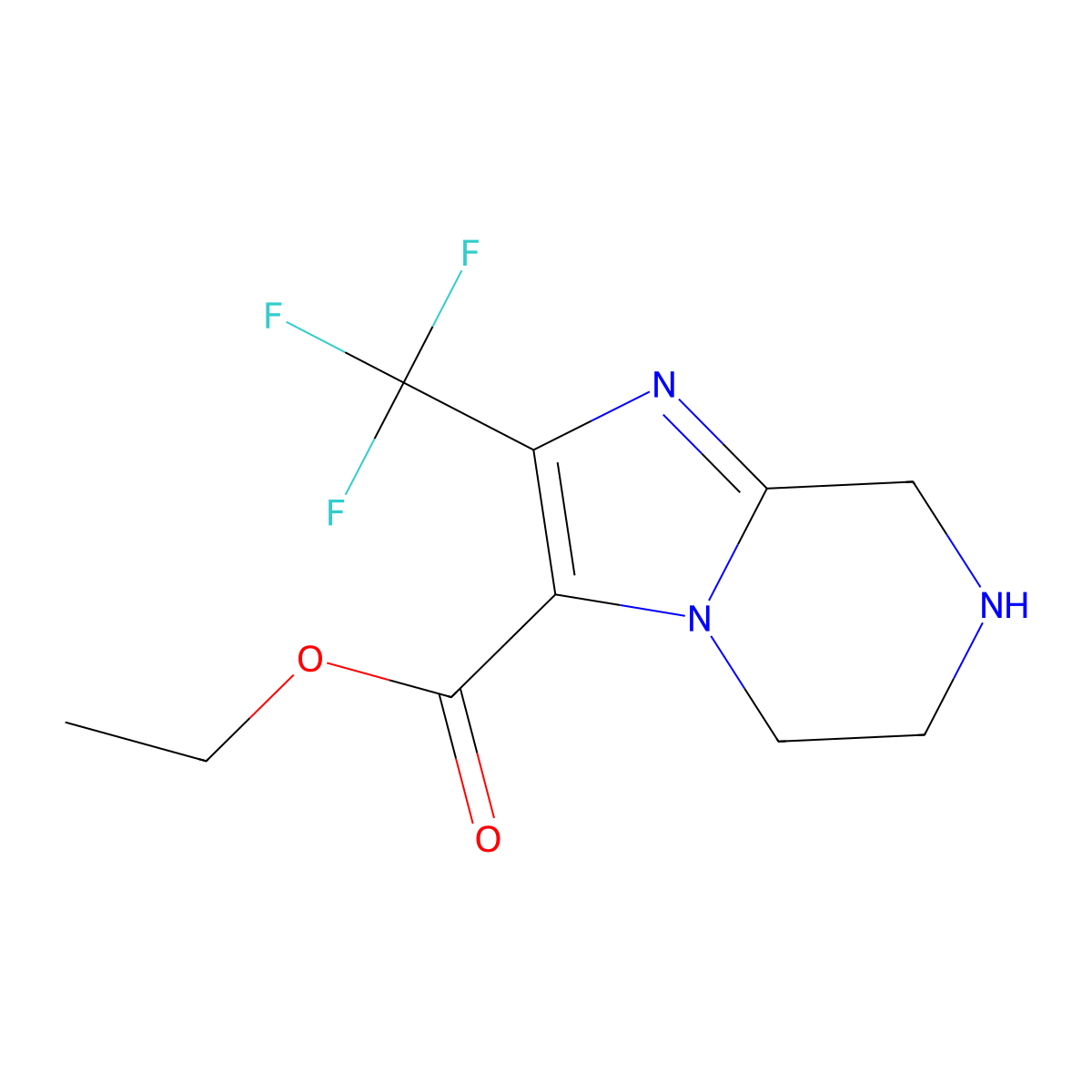 Ethyl 2-(trifluoromethyl)-5,6,7,8-tetrahydroimidazo[1,2-a]pyrazine-3-carboxylate molecular structure, CAS 1619939-57-9