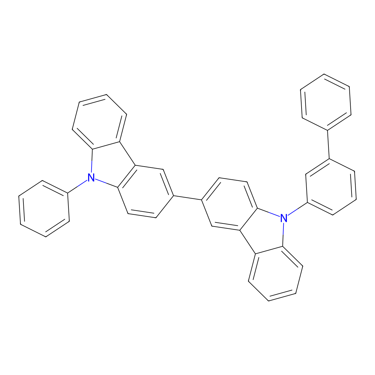 9-[1,1'-Biphenyl]-3-yl-9'-phenyl-3,3'-bi-9H-carbazole molecular structure, CAS 1619966-75-4