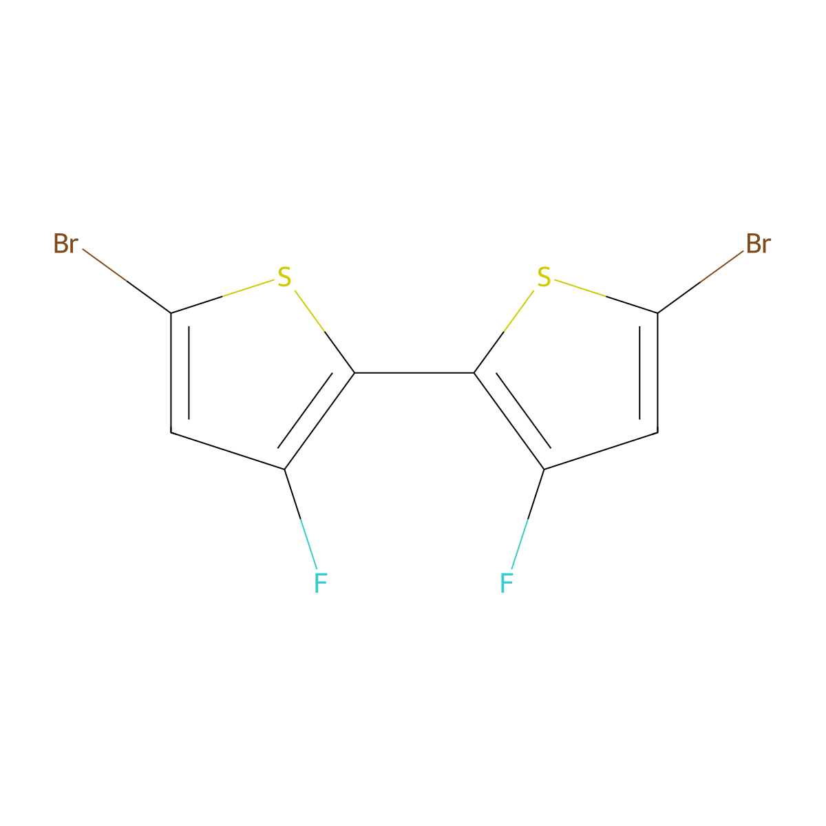 5,5'-Dibromo-3,3'-difluoro-2,2'-bithiophene molecular structure, CAS 1619967-08-6