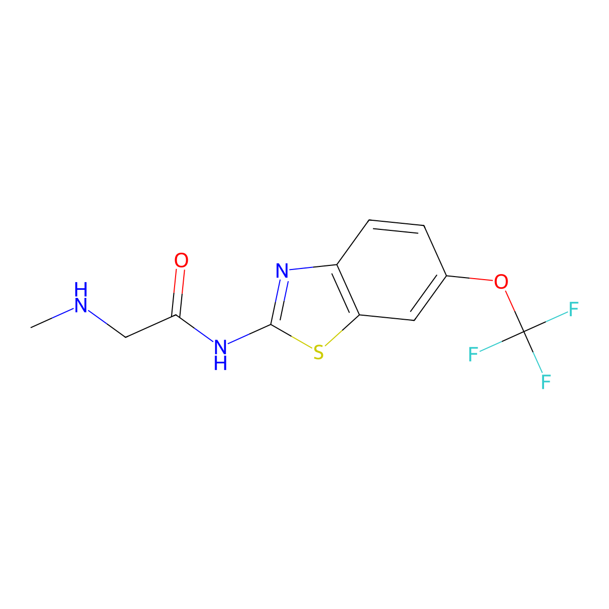 2-(Methylamino)-N-[6-(trifluoromethoxy)-2-benzothiazolyl]acetamide molecular structure, CAS 1619968-52-3