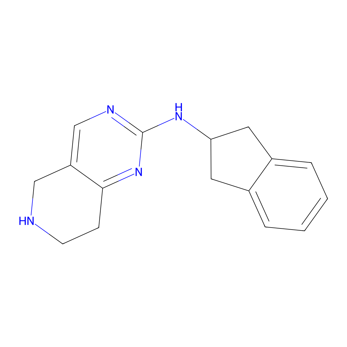 N-(indan-2-yl)-5,6,7,8-tetrahydropyrido[4,3-d]pyrimidin-2-amine molecular structure, CAS 1619971-57-1