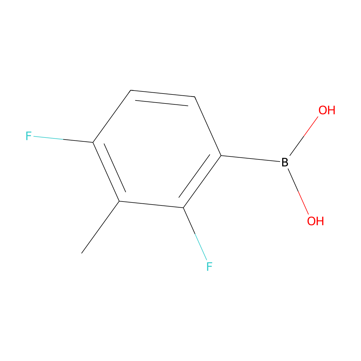 (2,4-Difluoro-3-methylphenyl)boronic acid molecular structure, CAS 1619980-13-0