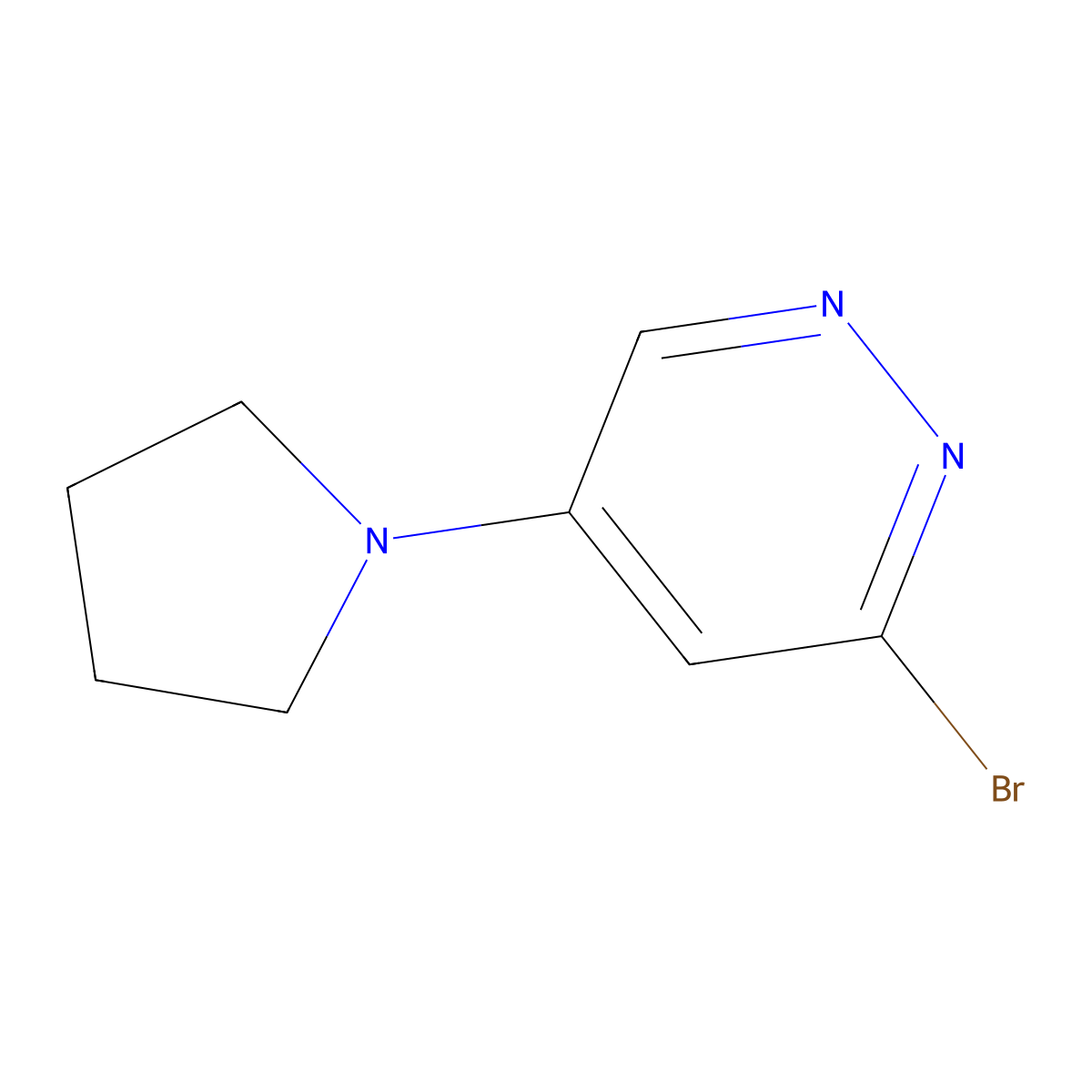 3-Bromo-5-(pyrrolidin-1-yl)pyridazine molecular structure, CAS 1619987-50-6