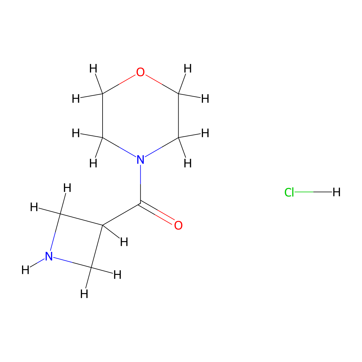4-(Azetidine-3-carbonyl)morpholine hydrochloride molecular structure, CAS 1619991-15-9