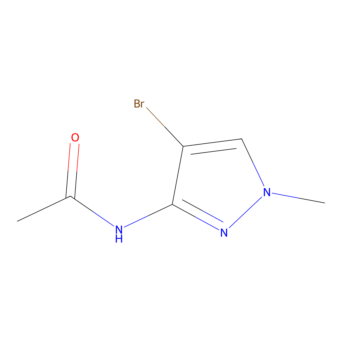 N-(4-Bromo-1-methyl-1H-pyrazol-3-yl)acetamide molecular structure, CAS 1619991-16-0