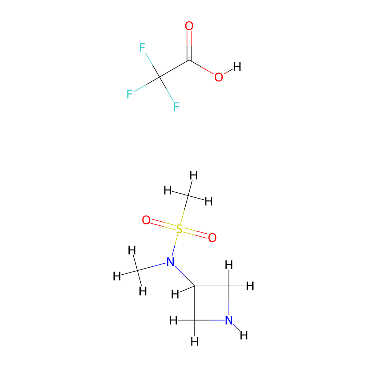 N-(azetidin-3-yl)-N-methylmethanesulfonamide; trifluoroacetic acid molecular structure, CAS 1619991-24-0
