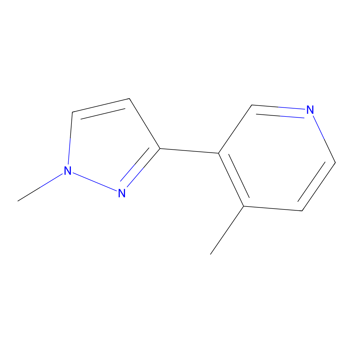 4-Methyl-3-(1-methyl-1H-pyrazol-3-yl)pyridine molecular structure, CAS 1619991-47-7