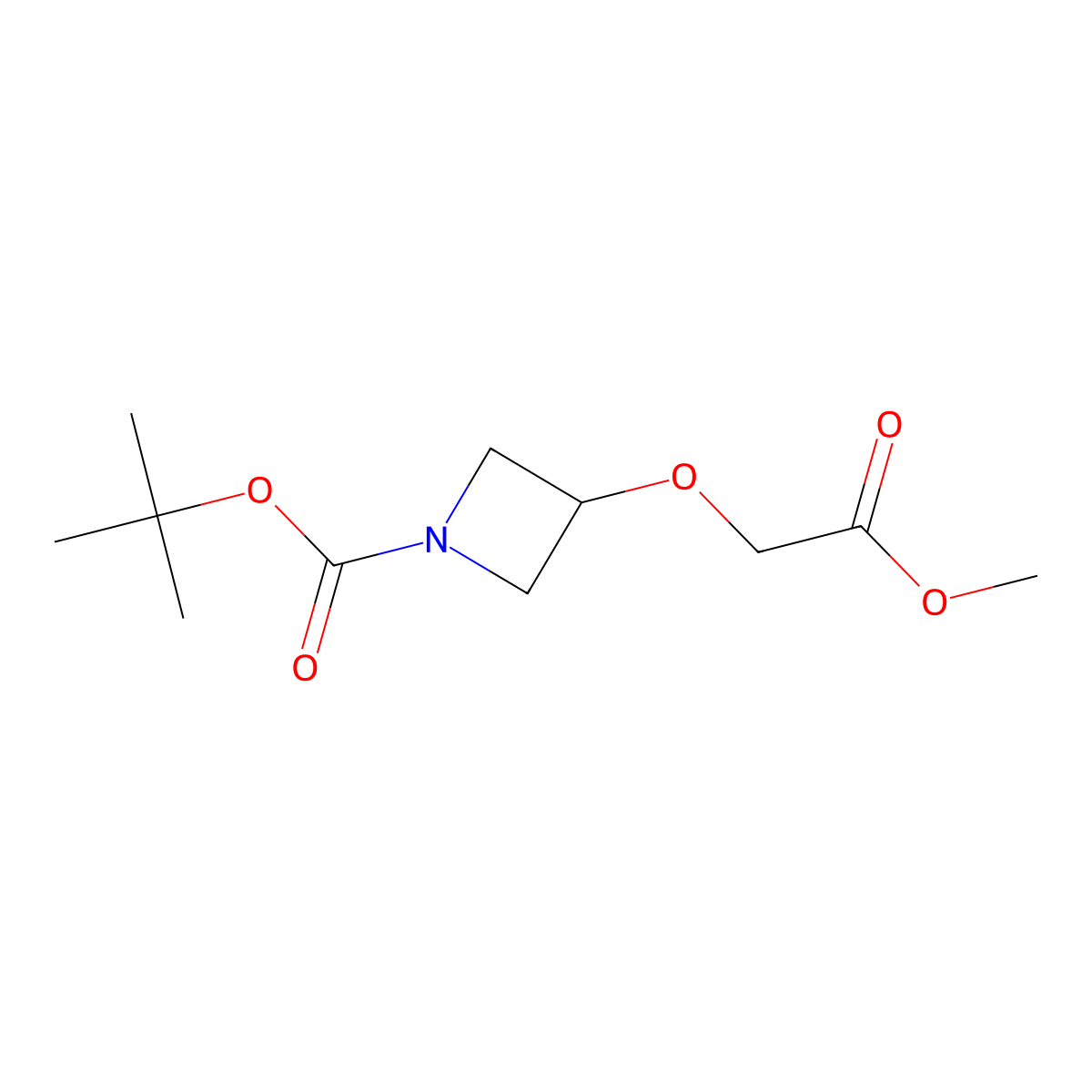 tert-Butyl 3-(2-methoxy-2-oxoethoxy)azetidine-1-carboxylate molecular structure, CAS 1619991-56-8