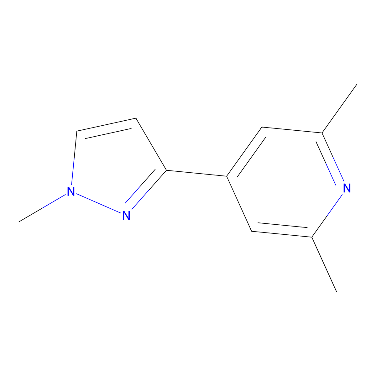 2,6-Dimethyl-4-(1-methyl-1H-pyrazol-3-yl)pyridine molecular structure, CAS 1619991-63-7