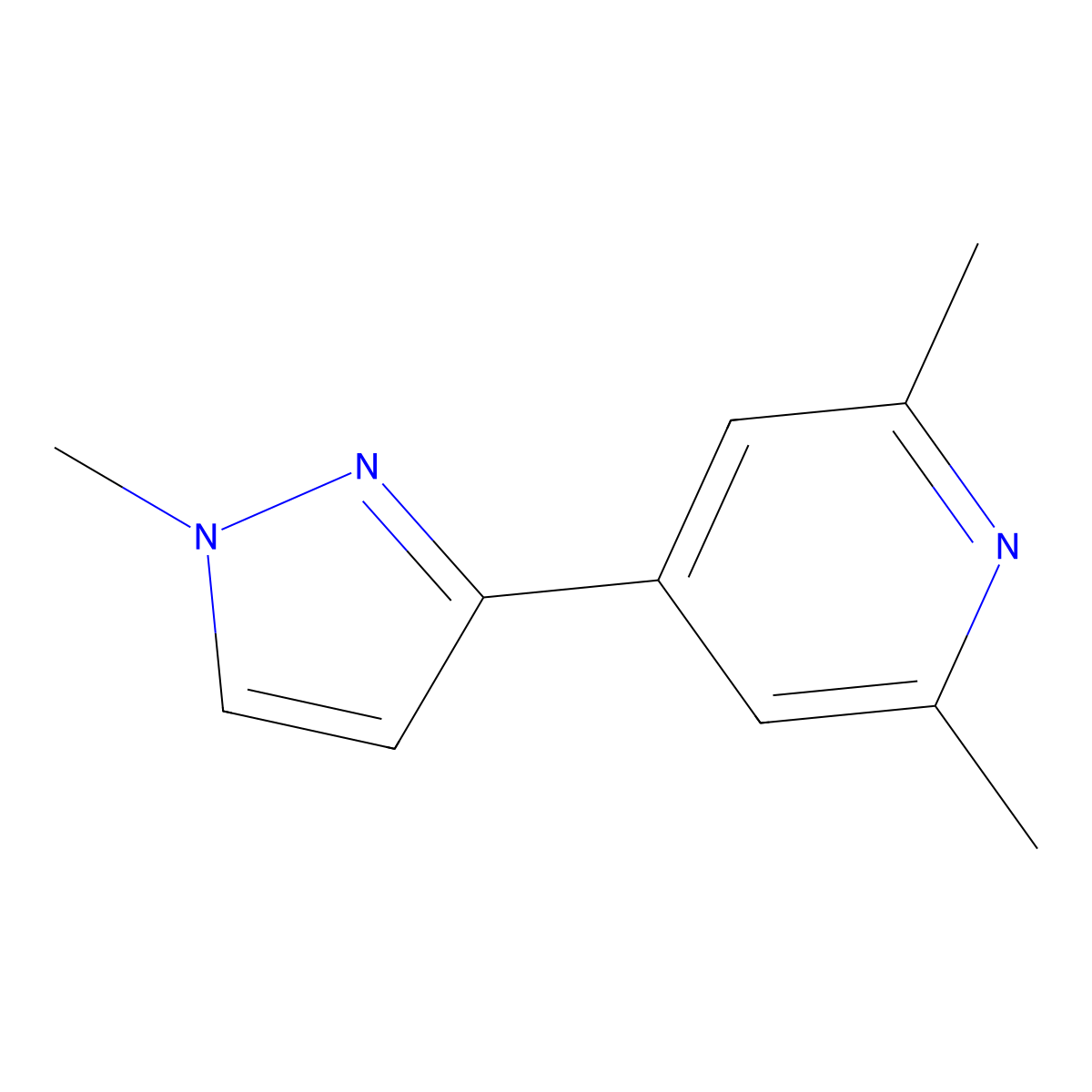 2,6-Dimethyl-4-(1-methyl-1H-pyrazol-3-yl)pyridine molecular structure, CAS 1619991-63-7