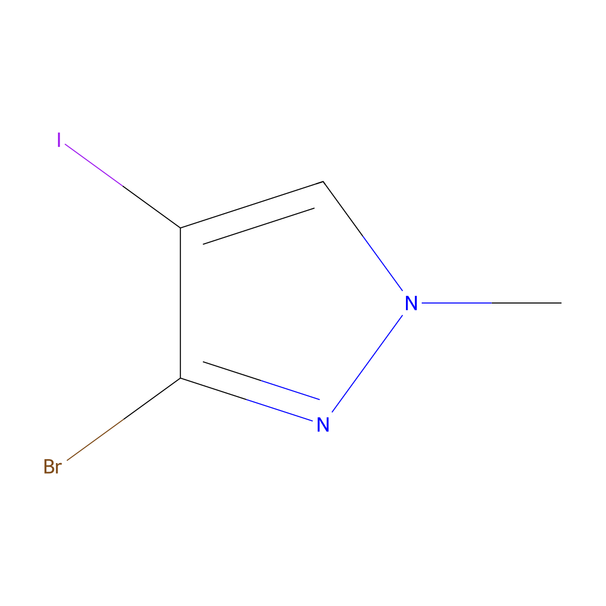 3-bromo-4-iodo-1-methyl-1H-pyrazole molecular structure, CAS 1619993-43-9