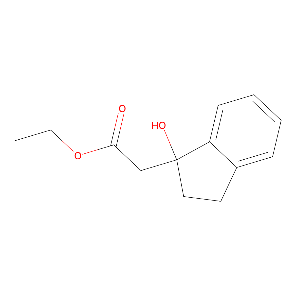 ethyl 2-(1-hydroxy-2,3-dihydro-1H-inden-1-yl)acetate molecular structure, CAS 1620-02-6