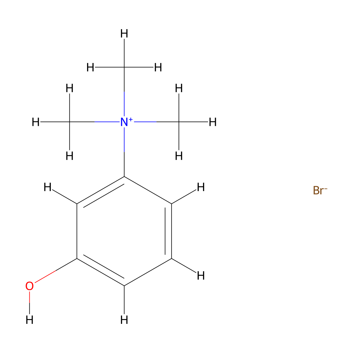 3-Hydroxy-N,N,N-trimethylbenzenaminium bromide molecular structure, CAS 1620-19-5
