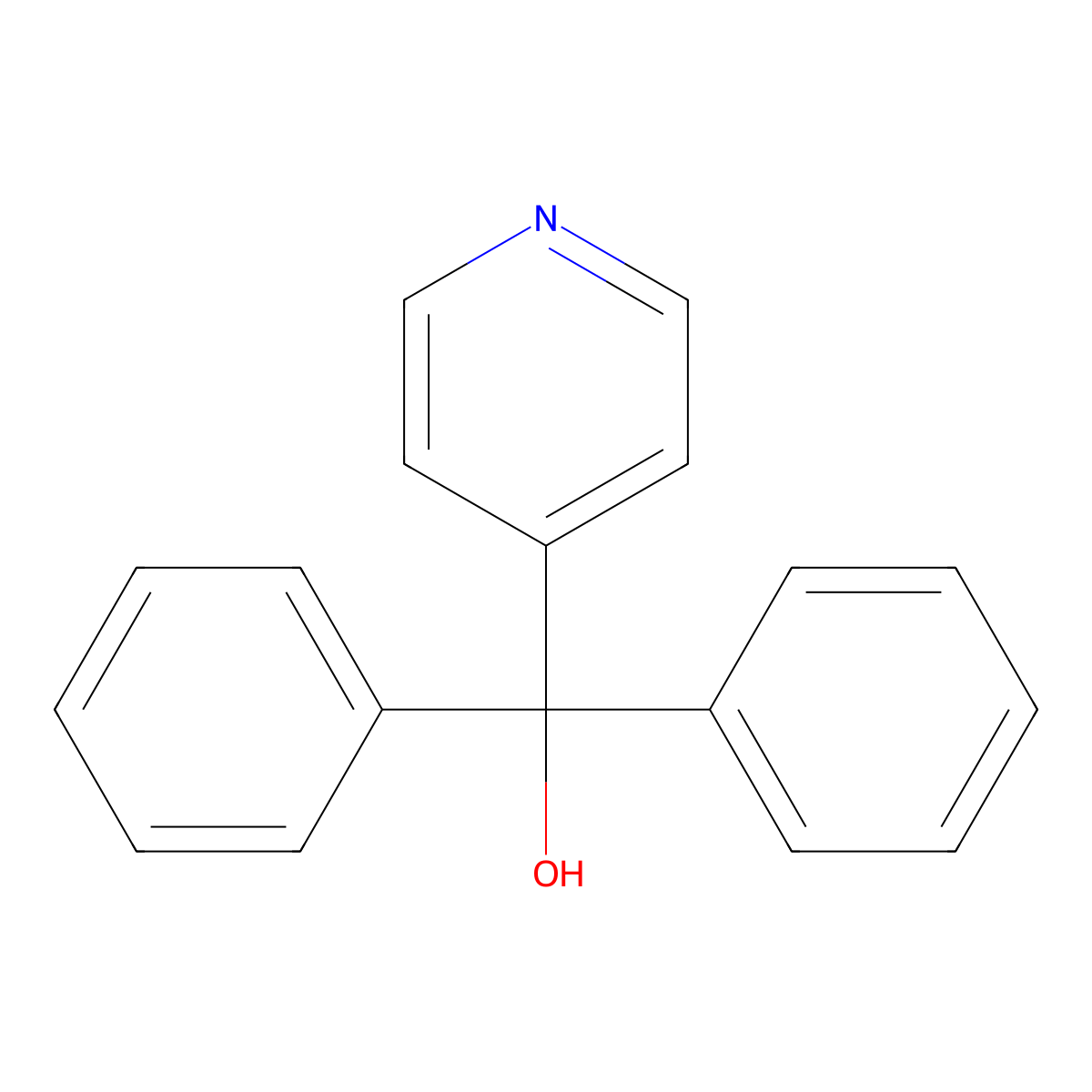alpha,alpha-Diphenyl-4-pyridinemethanol molecular structure, CAS 1620-30-0