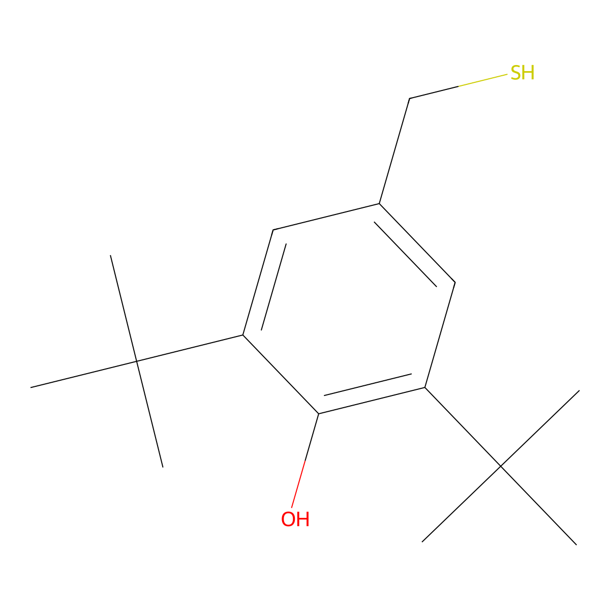 2,6-Di-tert-butyl-alpha-mercapto-p-cresol molecular structure, CAS 1620-48-0