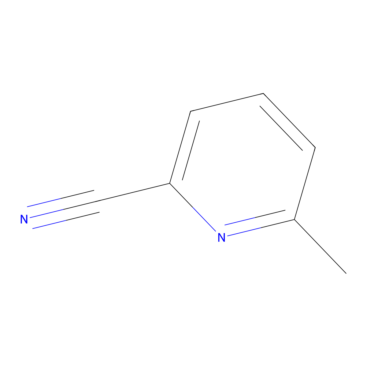 6-Methylpyridine-2-carbonitrile molecular structure, CAS 1620-75-3