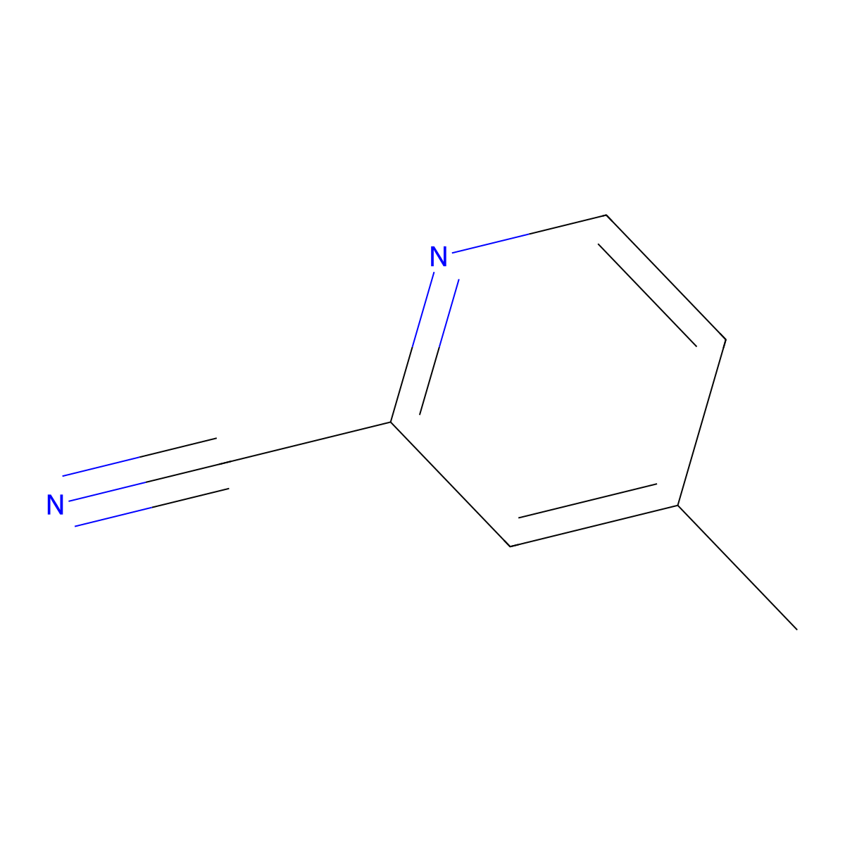 2-Cyano-4-methylpyridine molecular structure, CAS 1620-76-4