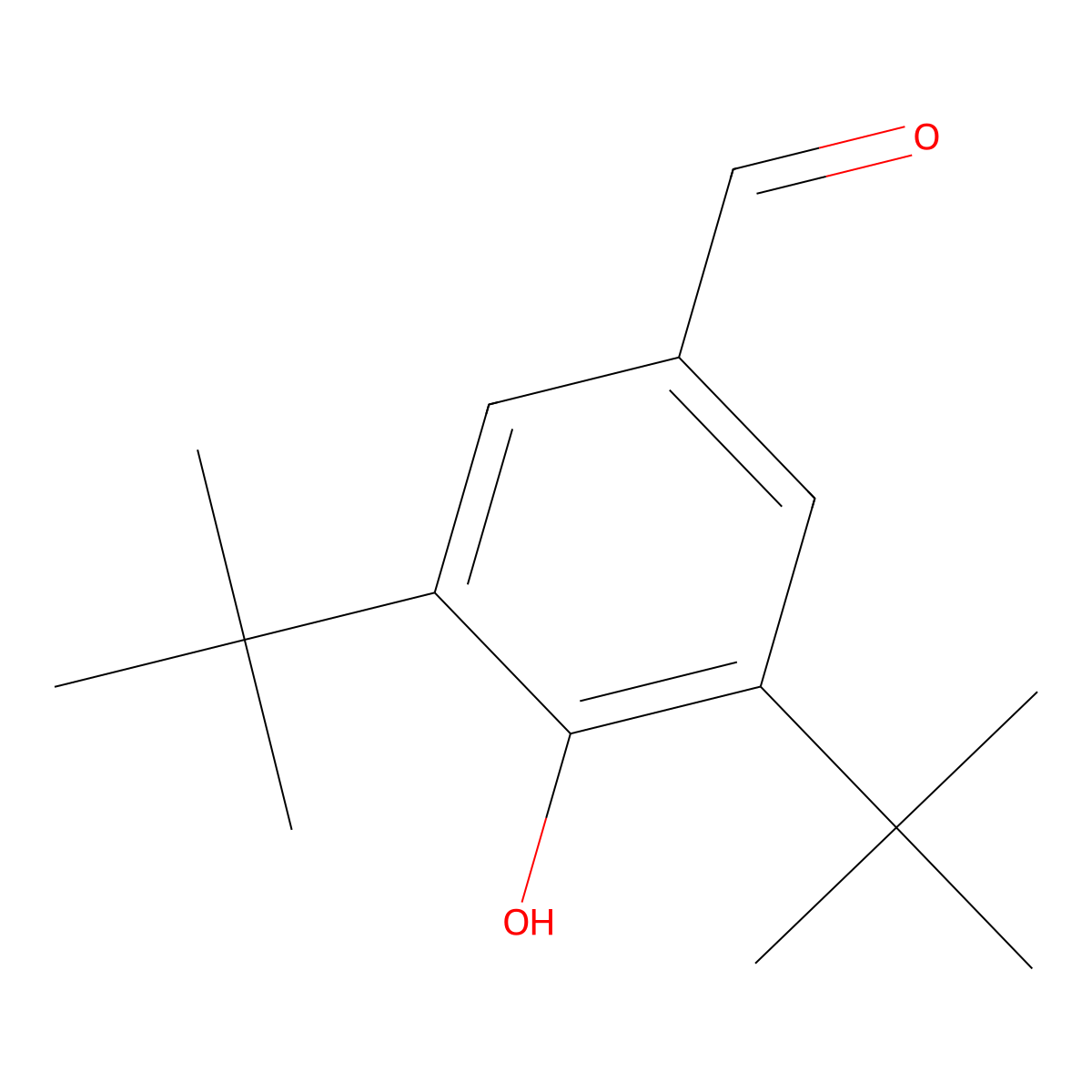 3,5-Di-tert-butyl-4-hydroxybenzaldehyde molecular structure, CAS 1620-98-0