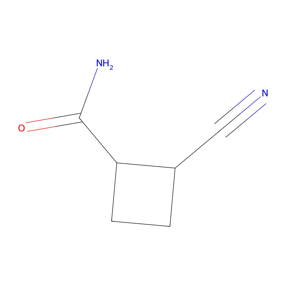 Cyclobutanecarboxamide, 2-cyano-, trans- molecular structure, CAS 16200-68-3