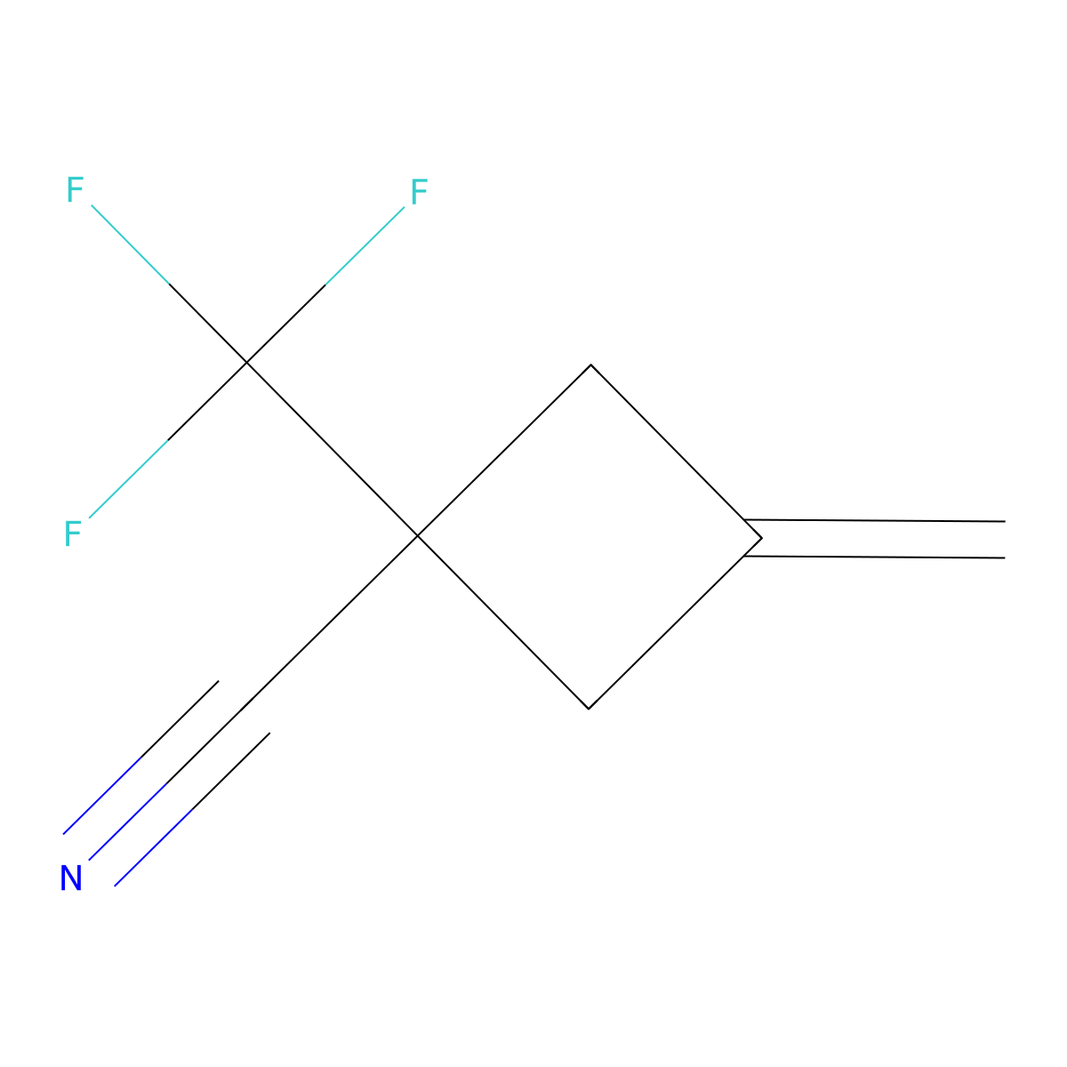 3-Methylidene-1-(trifluoromethyl)cyclobutane-1-carbonitrile molecular structure, CAS 16200-77-4