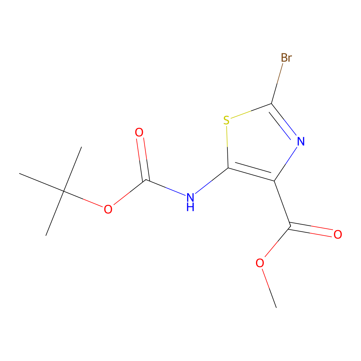 Methyl 2-bromo-5-{[(tert-butoxy)carbonyl]amino}-1,3-thiazole-4-carboxylate molecular structure, CAS 1620011-00-8
