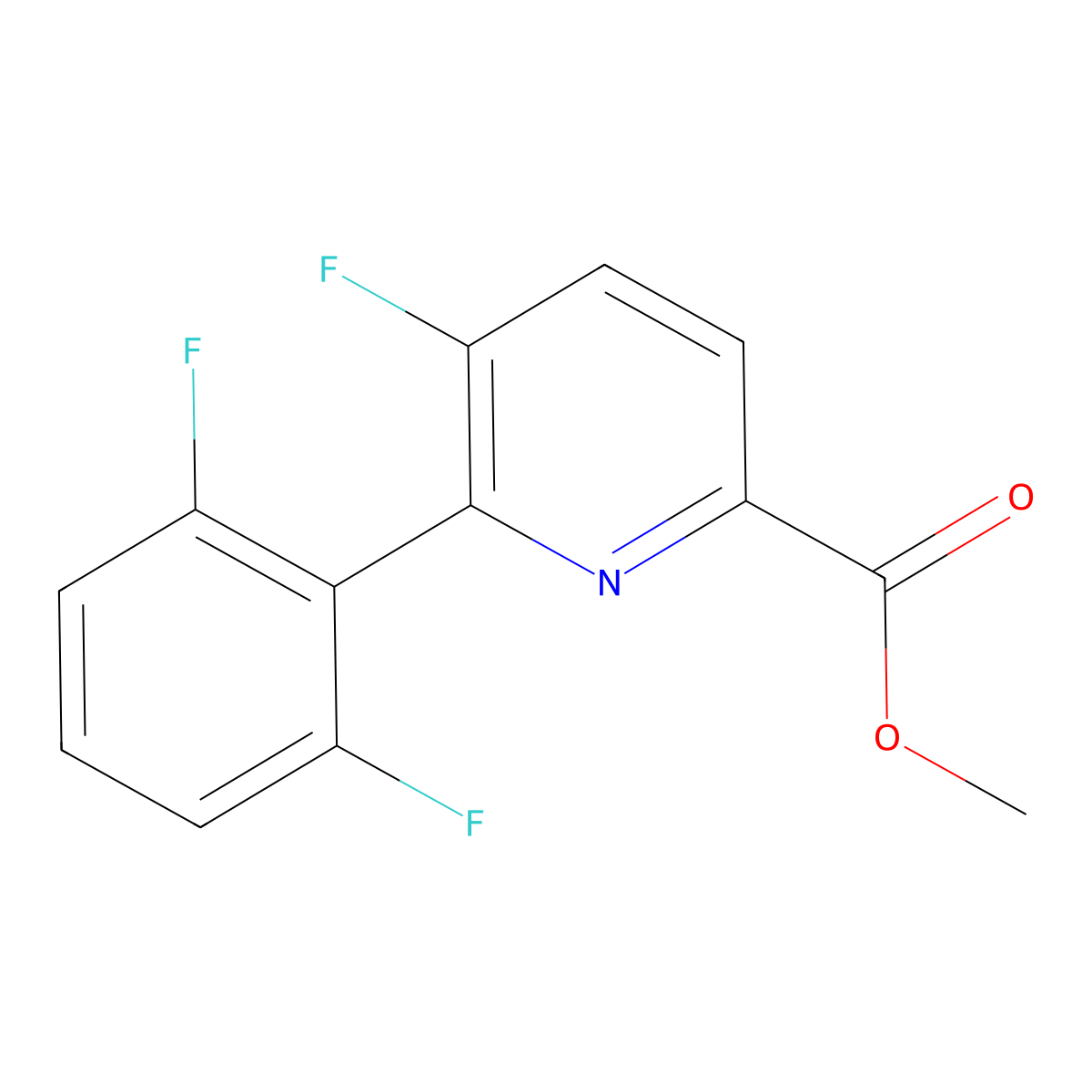 Methyl 6-(2,6-difluorophenyl)-5-fluoropyridine-2-carboxylate molecular structure, CAS 1620011-33-7